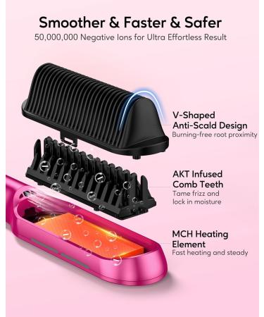 Terviiix Frizz Buster Ionic Hair Straightener Brush Rapid 450 F 13 Heat Settings Anti-Scald Dual Voltage Efficient One-Pass - Shop Now - Buy Online on GoSupps.com