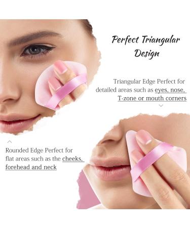 2 Pcs Triangle Velvet Makeup Powder Puffs Set - Pink & Black | Soft Velour Beauty Triangle Face Puffs for Setting Loose Powder, Under Eye Makeup Applicator - Buy Online on GoSupps.com