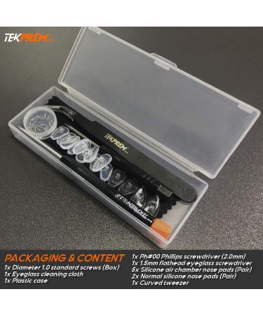 Eyeglasses Nose Pads  TEKPREM Glasses Nose Pads Replacement Repair Tools Kit with 5 Pairs of Air Chamber Silicone Nose Pads Screws Screwdrivers Tweezer and Cleaning Cloth for Glasses and Sunglasses - Buy Online on GoSupps.com