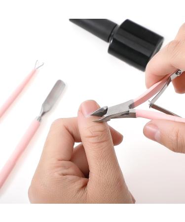 Yolev 3pcs Cuticle Trimmer with Cuticle Pusher 3 PCS Pink Nail Cuticle Nipper Professional Pedicure Manicure Nippers Rainbow Sharp Durable Pedicure Manicure Tools for Fingernails and Toenails - Buy Online on GoSupps.com