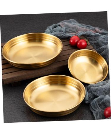Zerodeko 3 Pcs Pickle Dish Flatware Korean Food Spices Snack Trays Plates Sauce Dish Soy Sauce Bowl Side Dish 13.5X13.5X2.5CMx3pcs Goldenx3pcs - Buy Online on GoSupps.com