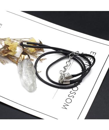 1pcs Irregular Natural Clear Quartz Stone Pendant Necklaces Rope Chains Crystals Raw Stone Necklace for Women Jewelry 15X42mm Full of Texture (Color : G) - Buy Online on GoSupps.com