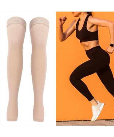 Compression Socks for Enhanced Blood Circulation | Breathable Elastic & Thin High Open Stockings for Sports Nursing & Running (XXL) - Buy Online on GoSupps.com