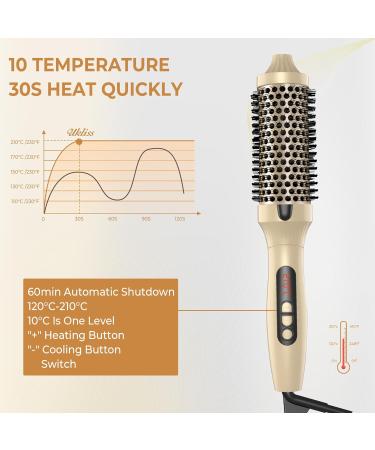 3-in-1 Dual Voltage 38mm Thermal Curling Iron Brush for Root Volume & Loose Curls - Gold - Buy Online on GoSupps.com