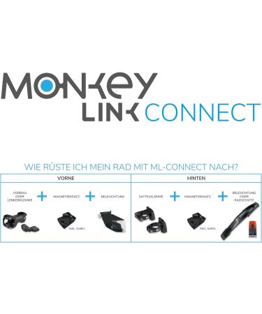 Buy Monkeylink Light 50 Lux Rear Connect - Sporty Bicycle Accessory with Magnetic Fastening STVZO Approved Battery-Powered in Black - Buy Online on GoSupps.com