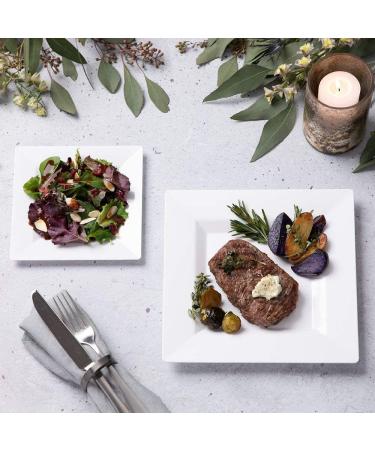 60 Pack Disposable Square Plastic Plates - Heavy Duty Combo Set by Aya's Cutlery Kingdom - Buy Online on GoSupps.com
