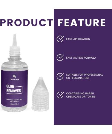 Cliphair Glue Remover 30ml-Wig Glue Lace Front Remover Toupee Tape Remover Wigs for Women & Men Remover- Tape Hair Extension Glue Remover - Gentle on Skin - Buy Online on GoSupps.com