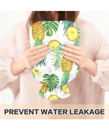 Naanle Pineapple Palm Leaf Hot Water Bottle - 1L Heat & Cold Therapy for Pain Relief | Transparent Design for Bed Hand & Foot Comfort - Buy Online on GoSupps.com