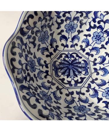 Fruit Bowl Salad Bowl Chinese Porcelain Ceramic Plate Snack Plate Snack Nut Plate Creative Household Large Mouth Tableware Deep Bowl Large Vegetable Plate Fruit Bowl for Kitchen Counter (A Small) - Buy Online on GoSupps.com