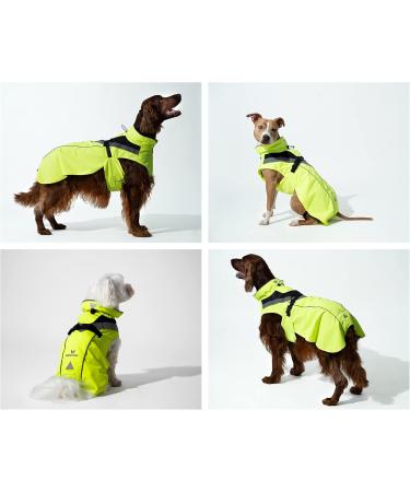 Dogopal Waterproof Dog Raincoat - Yellow Reflective Jacket for Small & Large Dogs - Breathable Mesh XXL Rain Protection - Buy Online on GoSupps.com