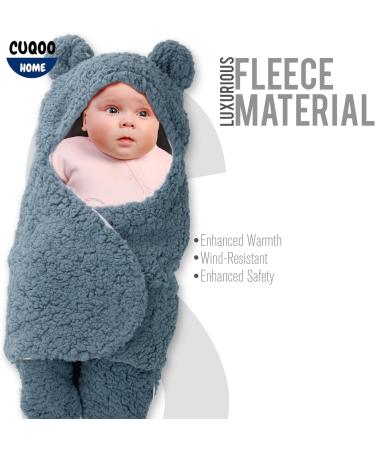 Cuqoo Super Soft Blue Thermal Swaddle Baby Blanket for Newborn | 100% Cotton Baby Essentials for Newborn | Newborn Swaddle Sleeping Bag - Buy Online on GoSupps.com