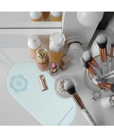 Silicone Makeup Pad - Gentle Silicone Makeup Brush Cleanser - Multifunctional Cosmetic Brush Scrubber Mat Pad Effective Cosmetic Cleaning Pads blue - Buy Online on GoSupps.com