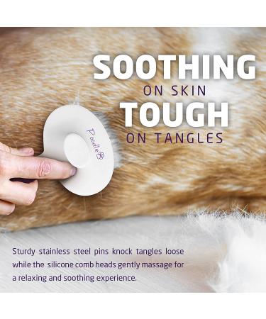 Poodlie Self Cleaning Pet Brush - Shedding Dog & Cat Grooming Tool - Buy Online on GoSupps.com