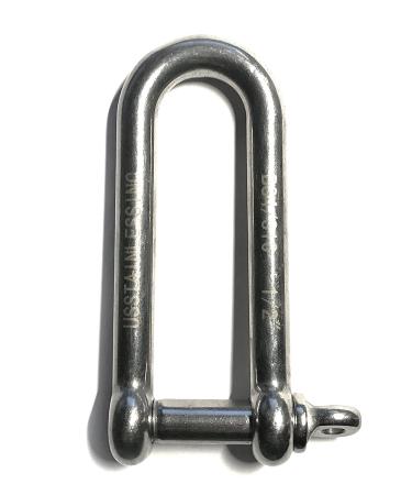 Stainless Steel 316 Long D Shackle 1/2" (12mm) Marine Grade Dee