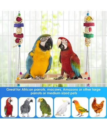 ERKOON Handmade Chicken Swing Ladder Toy with Natural Wooden Perch for Hens - Ideal for Chicken Coops and Bird Cages - Buy Online on GoSupps.com