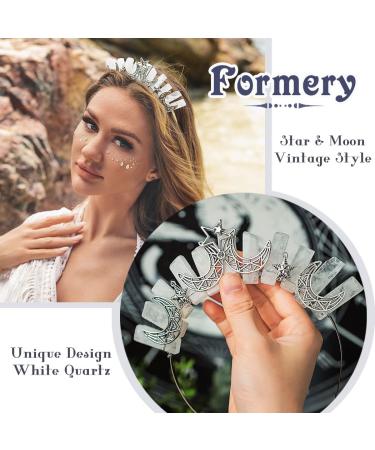 Star White Quartz Crescent Moon Headband - Natural Stone Crown for Women - Buy Online on GoSupps.com