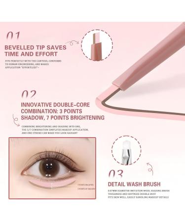  laxreheye Highlighter bar for dark circles - Two-tone highlighter with inner edge 2.5g concealer for dark circles and eyeshadow for women face travel youth girls parties - Buy Online on GoSupps.com