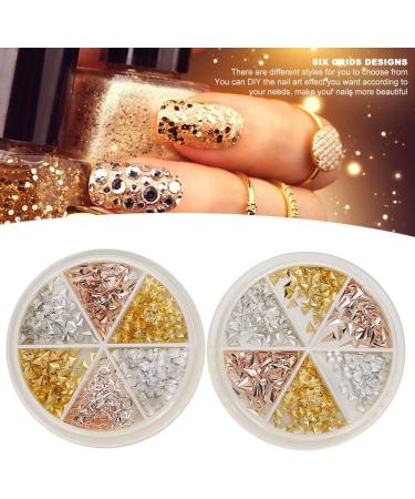 Nail Art Decoration Stylish Manicure Tool Accessory High Quality Alloy Material 6 Grids Designs 2 Boxes Available Easy to Operate - Buy Online on GoSupps.com