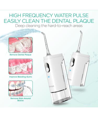 VOYOR Mini Water Flosser - Cordless & Portable Oral Irrigator for Plaque Removal | Rechargeable & Waterproof with 2 Detachable Tanks | Perfect for Home & Travel | Braces Cleaner WF500 - Buy Online on GoSupps.com