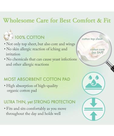 Organic Cotton Panty Liners 40 Count - Light Absorbency, Chlorine Free, Unscented & Hypoallergenic - Buy Online on GoSupps.com