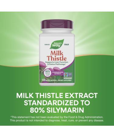 Nature's Way Milk Thistle Supports Liver Function & Detox Pathways* 175 mg Milk Thistle Seed Extract Standardized to 80% Silymarin per Serving Vegan 120 Capsules (Packaging May Vary) 120 Count (Pack of 1) - Buy Online on GoSupps.com