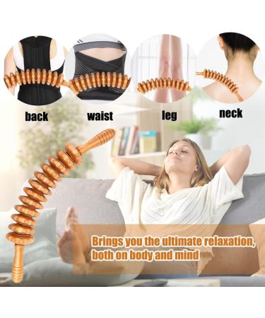 Premium Wood Fascia Roller & Massage Tools | Coffee Massage Roller Gold-Daums Rings for Relaxation & GUA SHA - Perfect Gift for Muscle Recovery - Buy Online on GoSupps.com