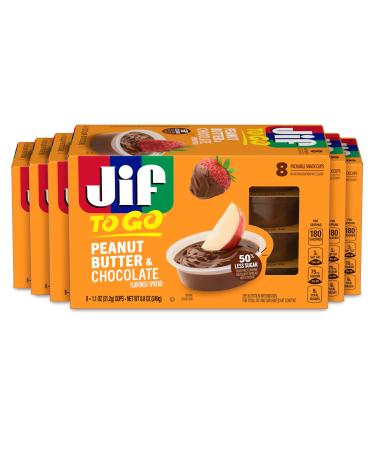 Jif Beurre de cacahu te et chocolat emporter 8 tasses (lot de 6) moins de sucre texture paisse et cr meuse