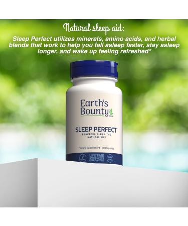 Earth's Bounty Sleep Perfect - Natural Sleep Aid- Made w/Herbal Extracts and L-theanine - No Grogginess - 60 Count - Buy Online on GoSupps.com