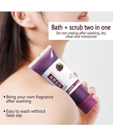 Body Scrub | 2-in-1 Blackberry Bath Scrub for Smoother Skin - Deep Body Scrub with Apricot Seaweed Aloe Grape Seed Oil Vitamin A Vitamin E Panthenol - Buy Online on GoSupps.com