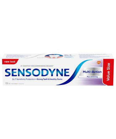 Sensodyne Multi-Action Toothpaste Strengthens and Protects Sensitive Teeth Clean Mint 135 mL (Packaging May Vary) 135 ml (Pack of 1) Multi-Action