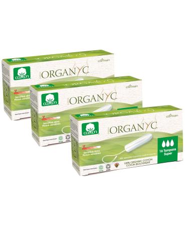 Organyc Tampon Super Tampon made of 100% organic cotton 16 pieces (3 pieces) total 48 pieces