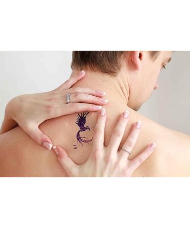 Dopetattoo Phoenix Pink Birds Temporary Tattoos - 6 Sheets for Women - Starrynight Design for Neck, Arm, Chest - Fake Tattoos for Adults - Buy Online on GoSupps.com