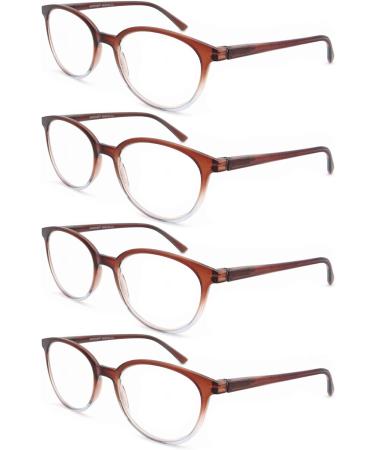 MODFANS Set of 4 Round Reading Glasses for Men & Women - Stylish Comfortable High Quality +1.00 Magnification - Ideal Reading Aid - Buy Online on GoSupps.com