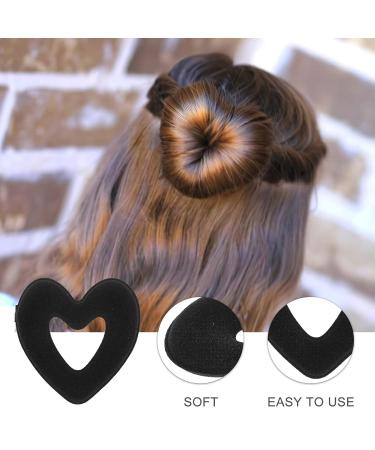 Minkissy Heart Shaped Bun Maker for Short Thin Hair - Black | Mini Doughnut Shaper for Women and Girls - Buy Online on GoSupps.com