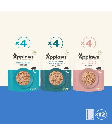 Applaws Natural Wet Cat Tuna Fish Selection in Jelly Pack Contains 12 x 70g Pouches - Buy Online on GoSupps.com