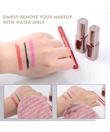 Kinhwa Makeup Removal Glove - Gentle Microfiber Reusable Cleansing Wipe 3 Pieces (Pink) - Eco-Friendly Facial Cleaning with Just Water 13cm x 20cm - Buy Online on GoSupps.com