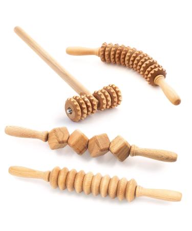 tuuli Accessories Maderotherapy Set Massager Roller Cellulite Lymphatic Drainage Device Wood