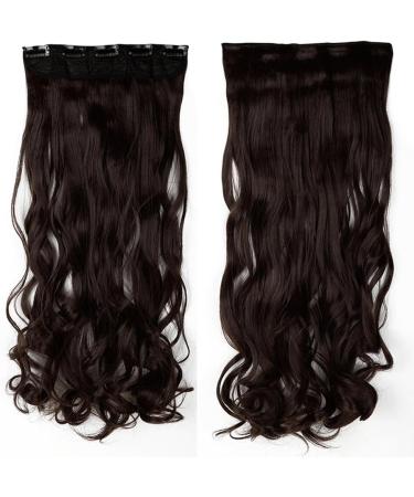 29"/73cm One Piece Clip In Hair Extensions Curly 130g Hairpieces Wavy 5 Clips Women Beauty - Medium Brown - Buy Online on GoSupps.com