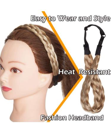 Silk-Co Women s 5-Strand Blonde Braided Hair Band - Vintage Elastic Headband for Weddings | Hair Tie & Extensions 2.5cm Wide - Buy Online on GoSupps.com