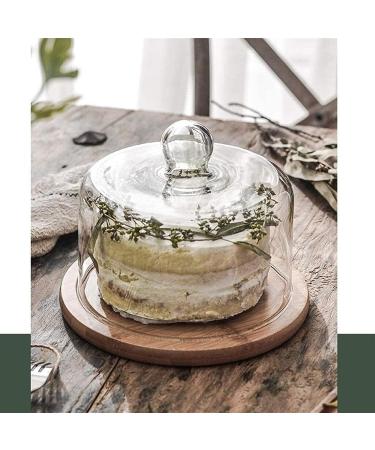 Clear Glass Cake Round Plate Kitchen Pastry Round Plate Water Decoration Plate Snack Round Plate Wooden Decoration Plate (Size : 26cm) - Buy Online on GoSupps.com