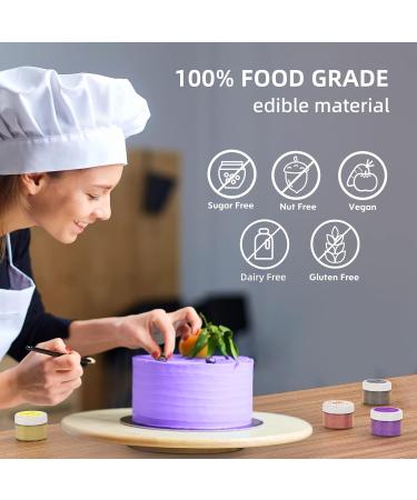 Edible Glitter Set - 4 x 5G | Jelife Food Glitter Powder for Baking & Drinks | Gold Silver Rose Gold Purple - Perfect for Chocolate Strawberries Cupcakes & More - Buy Online on GoSupps.com