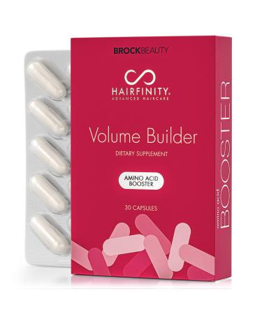 Hairfinity Volume Builder Amino Acid Booster for Thinning  Damaged Hair - Protein Rich Amino Acids to Support Thicker  Fuller Hair Growth and Boost Hair Vitamins - 30 capsules (1 month supply)
