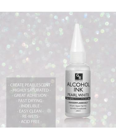 White & Pearl Alcohol Ink Set for Resin Art - 4 Colors | 2x20ml Pearl White | 2x20ml Sinking White - Alcohol Based Ink - Buy Online on GoSupps.com