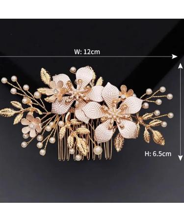 Flower Hair Comb Clips For Women Accessories Prom Gold Color Bridal Wedding Hair Bride Headpiece - Buy Online on GoSupps.com