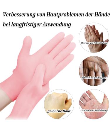 Moisturizing Silicone Spa Gel Gloves for Women | Reusable Hand Care for Dry Cracked Skin (1 Pair - Pink) - Buy Online on GoSupps.com
