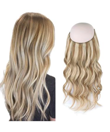 Sassina Miracle Wire Hair Extensions Real Human Hair One Hairpiece for a Full Head with Invisible Fish Line Highlight Ash Blonde to Platinum Blonde P8/60 20 Inch 120 Gram 20 Inch P8/60