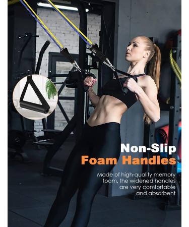 Resistance Bands Exercise Bands Resistance Bands for Working Out Work Out Bands with Handles for Men and Women Fitness Strength Training Home Gym Equipment (Chromatic) - Buy Online on GoSupps.com