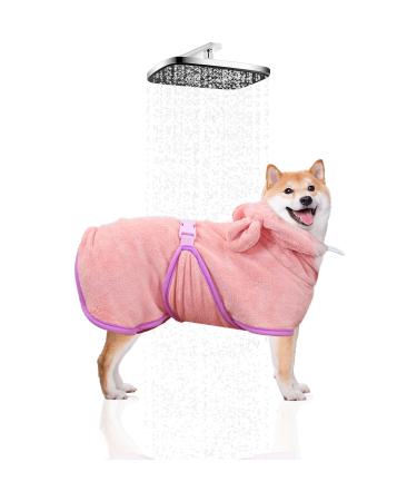 WUFanc dog bademy super absorbent quickly drying adjustable shrink tapes ensures a comfortable seat of the bathrobe dog for large medium and small dogs (s)