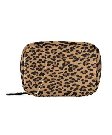 xigua Leopard Pill Case 7-Day Travel Pill Organizer Box with Zipper Closure for Vitamins Medication and Supplements