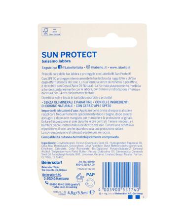 Labello Sun Protection Formula SPF 30 - 24-Hour Hydration Paraben & Mineral Oil Free 18g - International Shipping Available - Buy Online on GoSupps.com